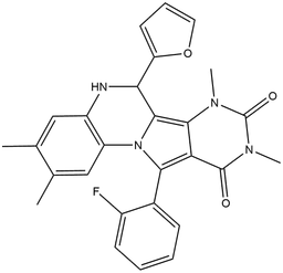 11-(2-FLUOROPHENYL)-6-(2-FURYL)-2,3,7,9-TETRAMETHYL-6,7-DIHYDROPYRIMIDO[4',5':3,4]PYRROLO[1,2-A]QUINOXALINE-8,10(5H,9H)-DIONE