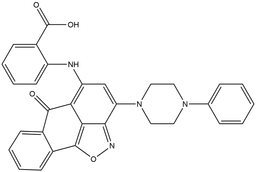 2-{[6-OXO-3-(4-PHENYLPIPERAZINO)-6H-ANTHRA[1,9-CD]ISOXAZOL-5-YL]AMINO}BENZOIC ACID