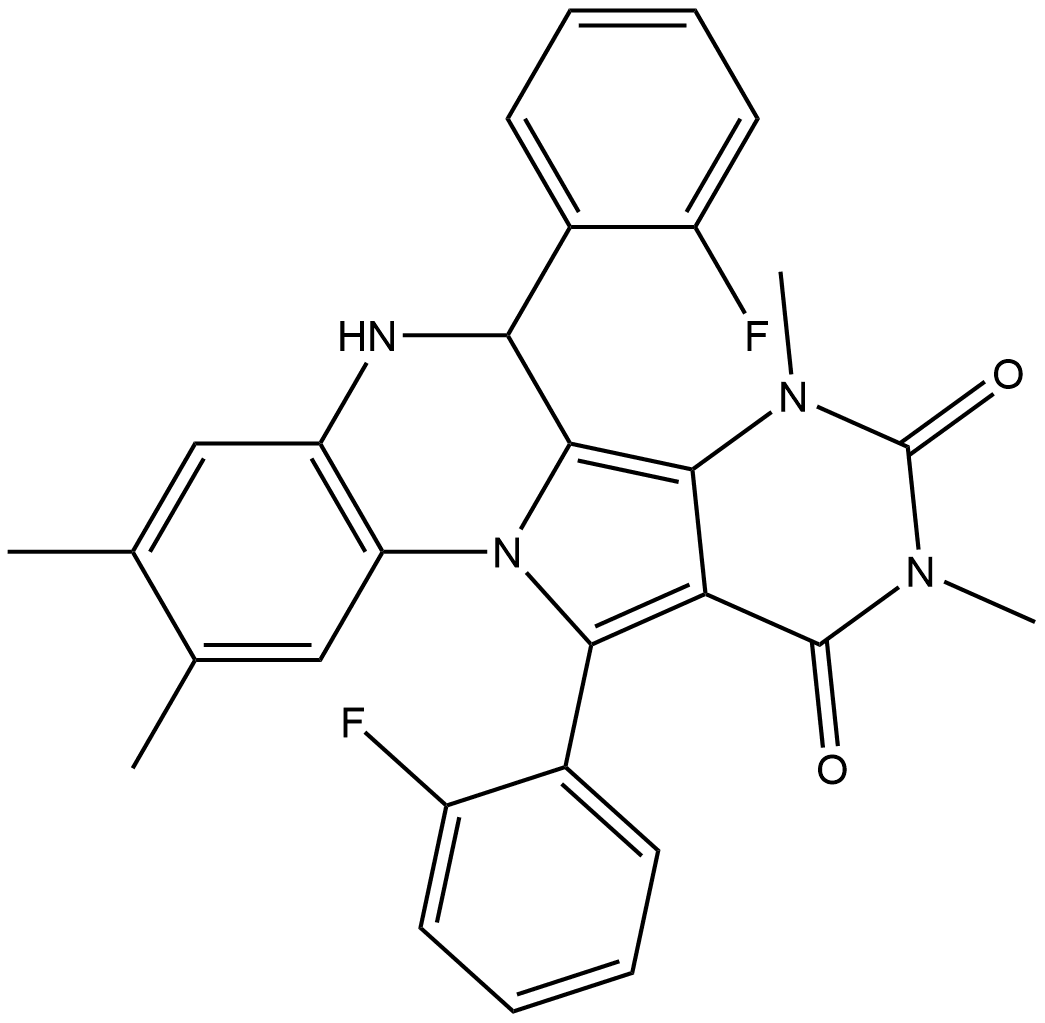 6,11-BIS(2-FLUOROPHENYL)-2,3,7,9-TETRAMETHYL-6,7-DIHYDROPYRIMIDO[4',5':3,4]PYRROLO[1,2-A]QUINOXALINE-8,10(5H,9H)-DIONE