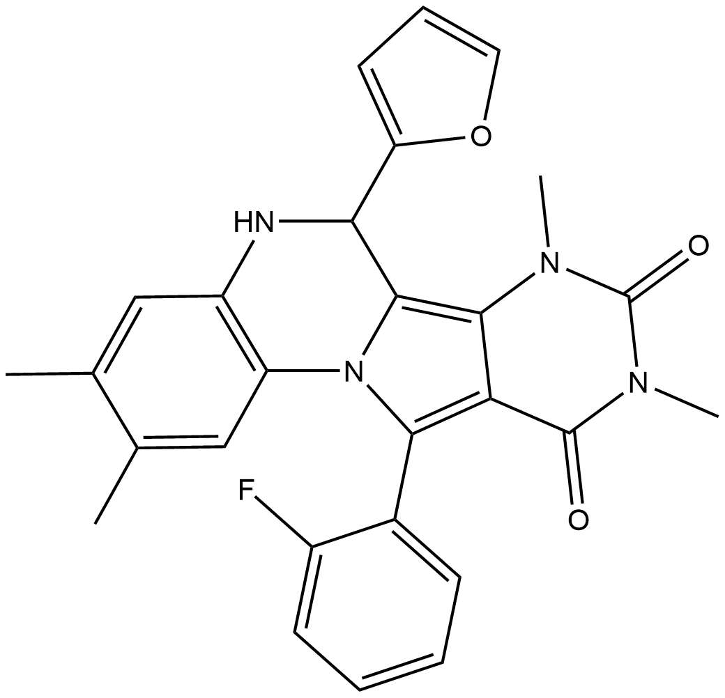 11-(2-FLUOROPHENYL)-6-(2-FURYL)-2,3,7,9-TETRAMETHYL-6,7-DIHYDROPYRIMIDO[4',5':3,4]PYRROLO[1,2-A]QUINOXALINE-8,10(5H,9H)-DIONE