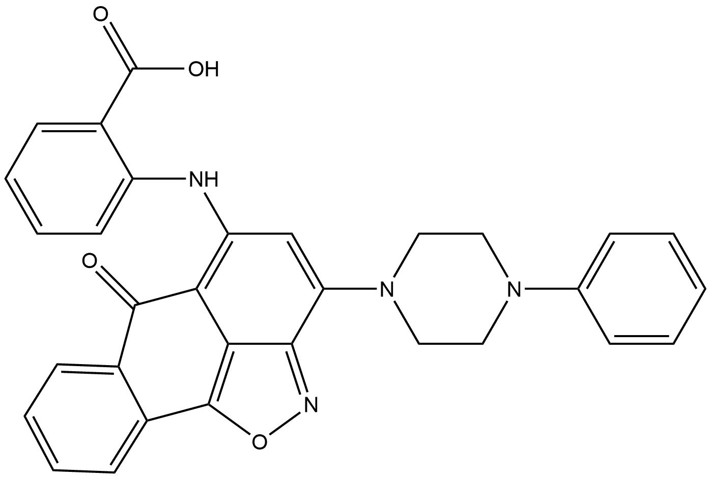 2-{[6-OXO-3-(4-PHENYLPIPERAZINO)-6H-ANTHRA[1,9-CD]ISOXAZOL-5-YL]AMINO}BENZOIC ACID