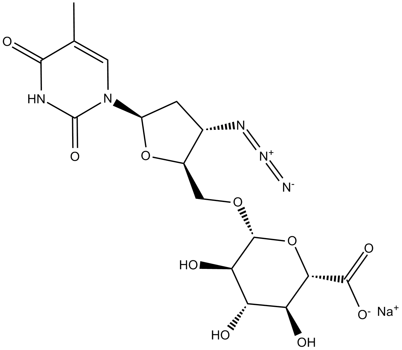 3'-Azido-3'-deoxythymidine β-D-glucuronide (sodium salt)