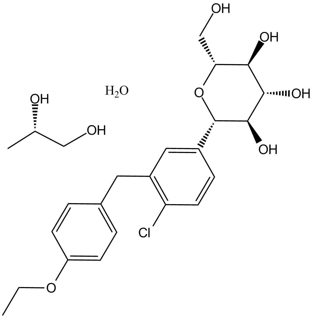 Dapagliflozin ((2S)-1,2-propanediol, hydrate)
