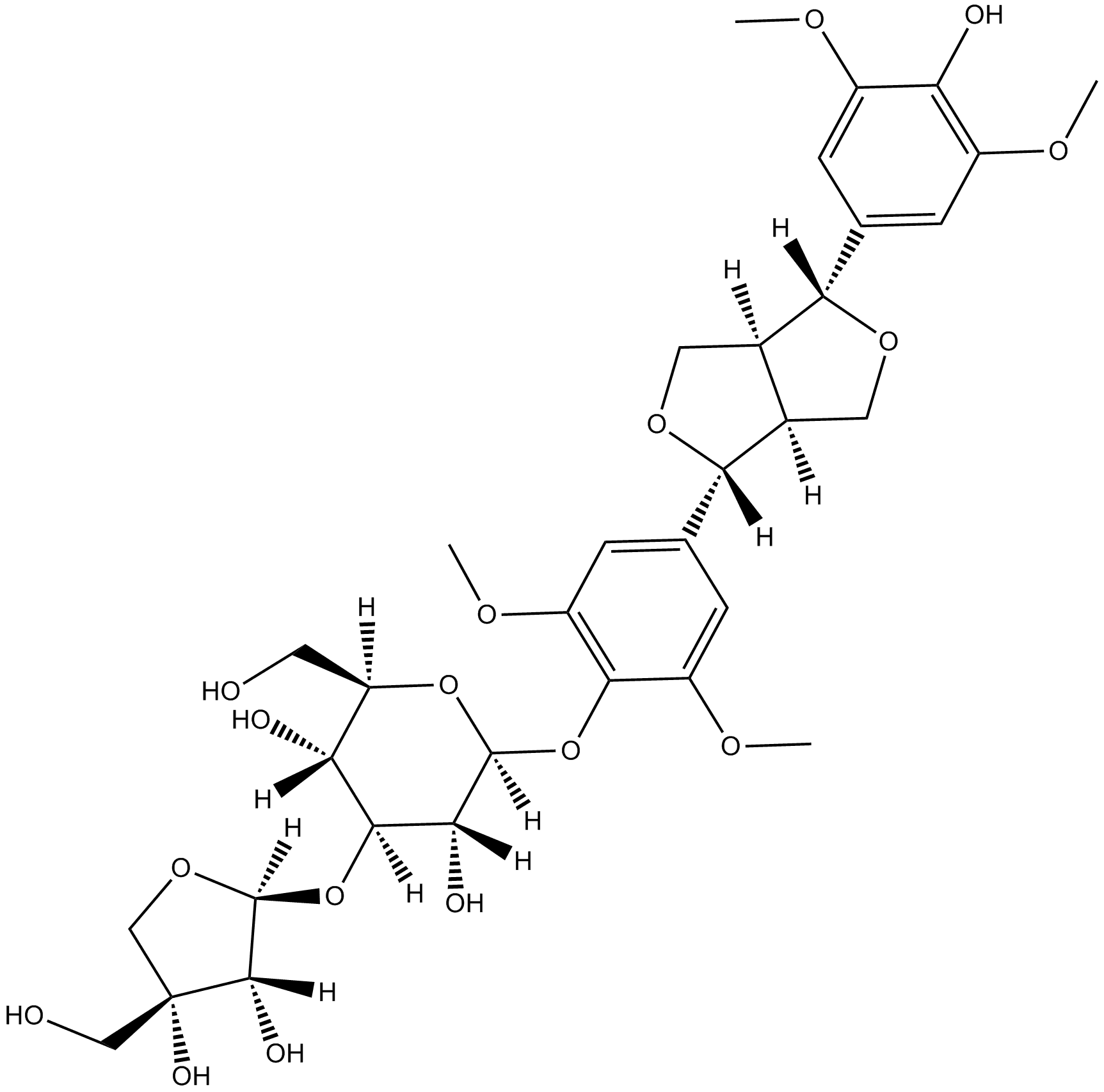 (-)-Syringaresnol-4-O-β-D-apiofuranosyl-(1→2)-β-D-glucopyranoside